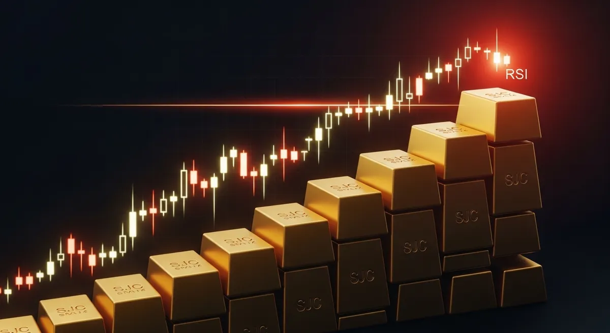 Giá vàng hôm nay 02/03/2026: SJC tăng 1.500.000 đồng/lượng, RSI vùng quá mua — ảnh minh họa